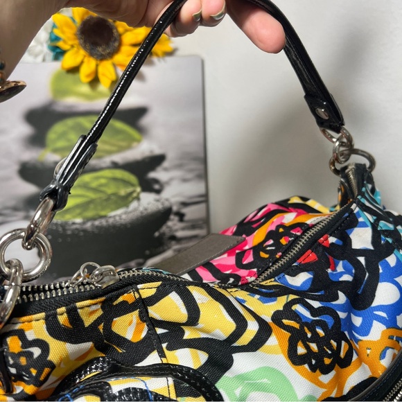 COACH Poppy Graphic Blossom Shoulder/Hand Bag - Picture 5 of 11